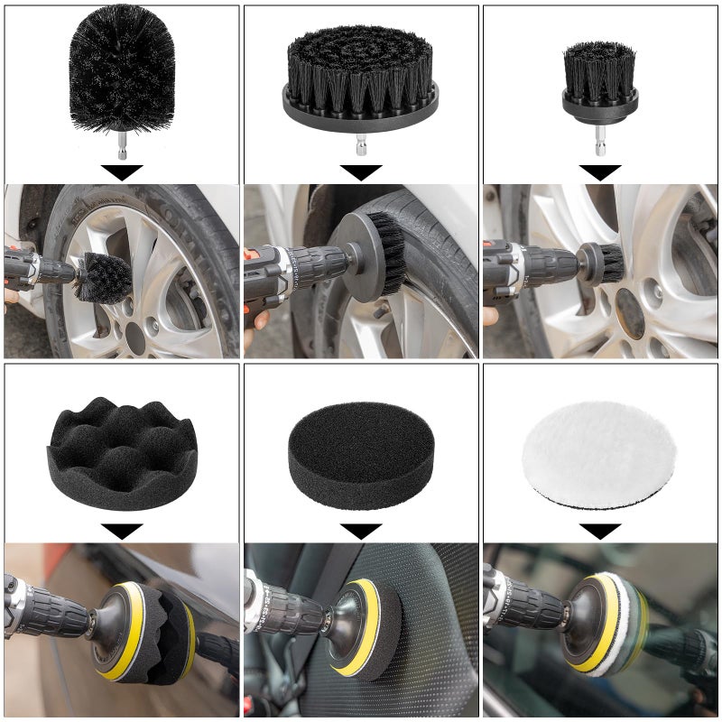 AUTODECO 40Pcs Car Wash Detailing Kit Cleaning Kits with Foam Gun Sprayer Vacuum with Long Cord Drill Brush Large Wash Mitt Towels Complete Interior Exterior Car Washing Supply Set Black - Image 5